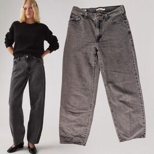 Levis Jeans Baggy Dad Washed Black Charcoal Size 26
